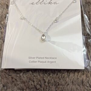 Ettika Silver Necklace with Crystal Accents